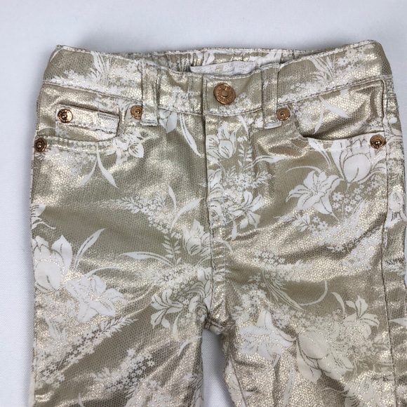 7 For All Mankind White and Gold  Baby Jeans 18M - Picture 5 of 6